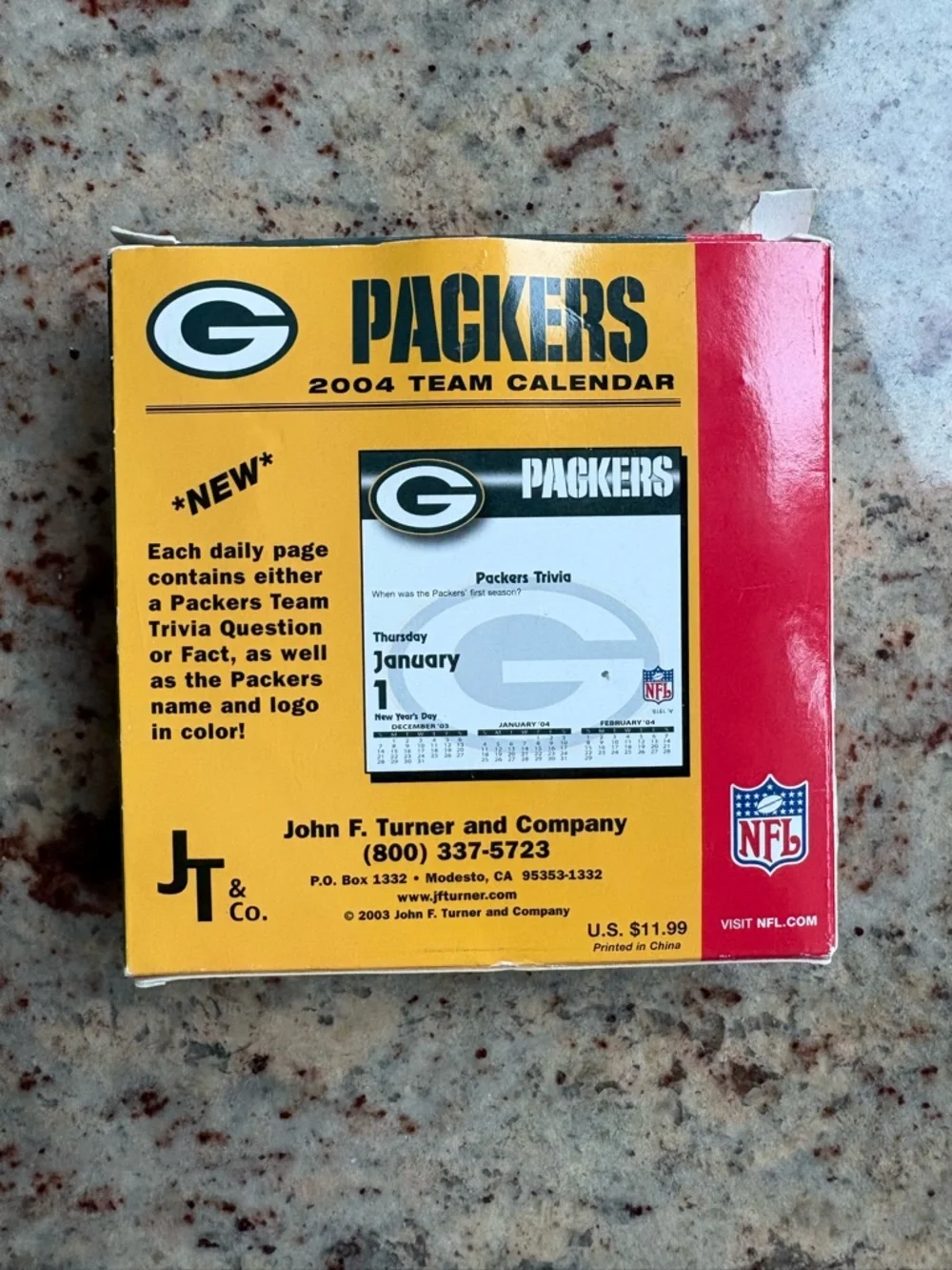 Green Bay Packers Gold & Green Team Calendar - NFL